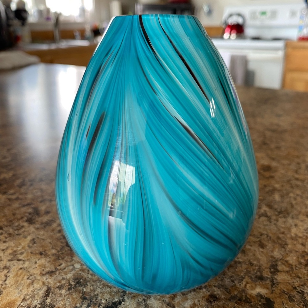 Elegant Swirled Blue Vase